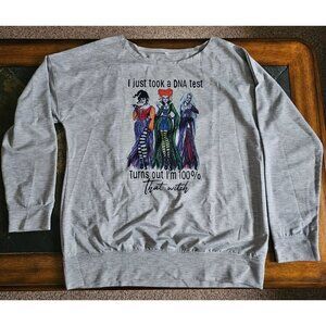 NWOT I Just Took A DNA Test That Witch Shirt XL Gray Long Sleeve Halloween